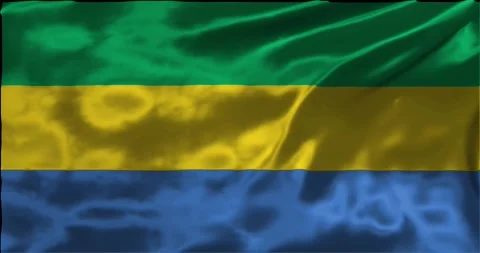 Loop Animation the flag of Gabon, waving flag 4k animation footage Stock Footage 275290033