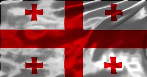 Loop Animation the flag of Georgia, waving flag 4k animation footage Stock Footage 275290128