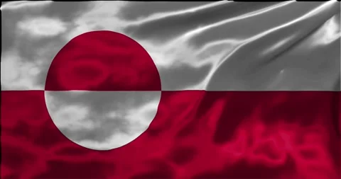 Loop Animation the flag of Greenland, waving flag 4k animation footage Stock Footage 275290426