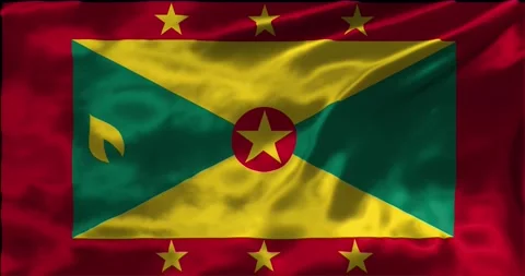 Loop Animation the flag of Grenada, waving flag 4k animation footage Stock Footage 275290449