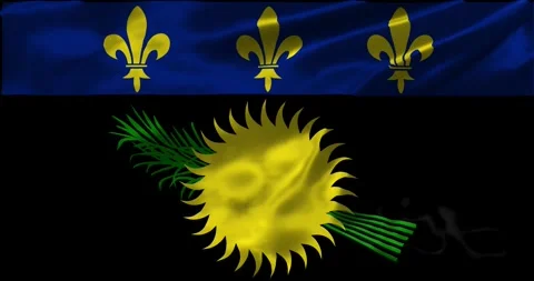 Loop Animation the flag of Guadeloupe, waving flag 4k animation footage Stock Footage 275290498