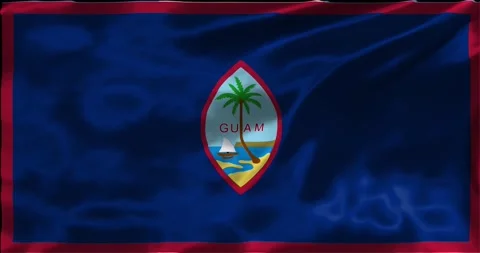 Loop Animation the flag of Guam, waving flag 4k animation footage Stock Footage 275290664