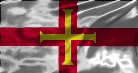 Loop Animation the flag of Guernsey, waving flag 4k animation footage Stock Footage 275290755