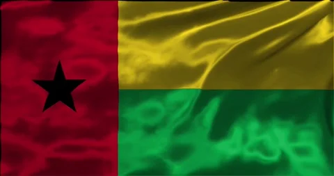 Loop Animation the flag of Guinea Bissau, waving flag 4k animation footage Stock Footage 275290801