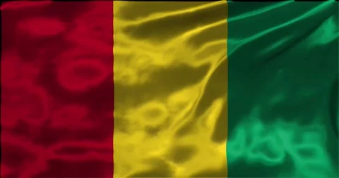 Loop Animation the flag of Guinea, waving flag 4k animation footage Stock Footage 275290883
