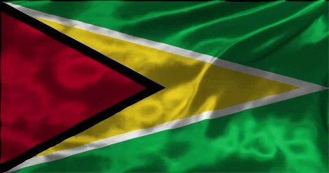 Loop Animation the flag of Guyana, waving flag 4k animation footage Stock Footage 275291103