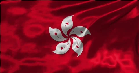 Loop Animation the flag of Hong kong, waving flag 4k animation footage Stock Footage 275291221
