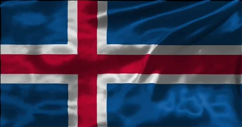 Loop Animation the flag of Iceland, waving flag 4k animation footage Stock Footage 275291462