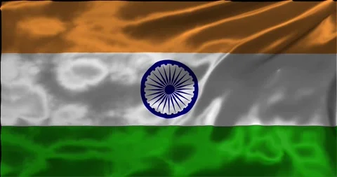 Loop Animation the flag of India, waving flag 4k animation footage Stock Footage 275291596