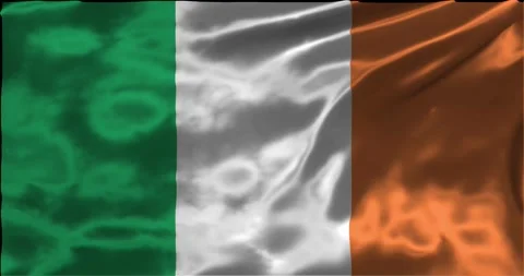 Loop Animation the flag of Ireland, waving flag 4k animation footage Stock Footage 275291917