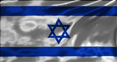 Loop Animation the flag of Israel, waving flag 4k animation footage Stock Footage 275291945