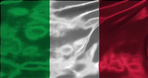 Loop Animation the flag of Italy, waving flag 4k animation footage Stock Footage 275291970