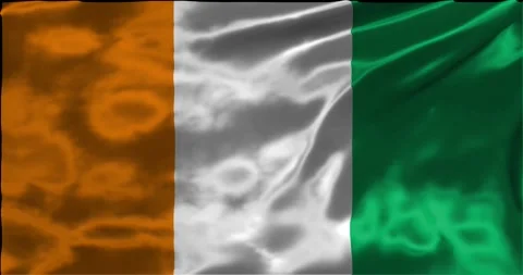 Loop Animation the flag of Ivory Coast, waving flag 4k animation footage Stock Footage 275292013