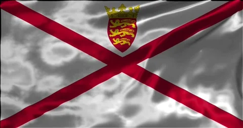 Loop Animation the flag of Jersey, waving flag 4k animation footage Stock Footage 275292341