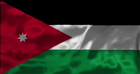 Loop Animation the flag of Jordan, waving flag 4k animation footage Stock Footage 275292342