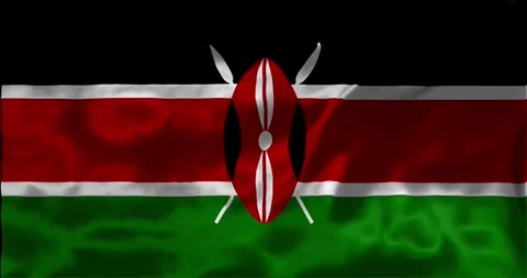 Loop Animation the flag of Kenya, waving flag 4k animation footage Stock Footage 275292523