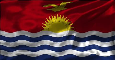 Loop Animation the flag of Kiribati, waving flag 4k animation footage Stock Footage 275292651