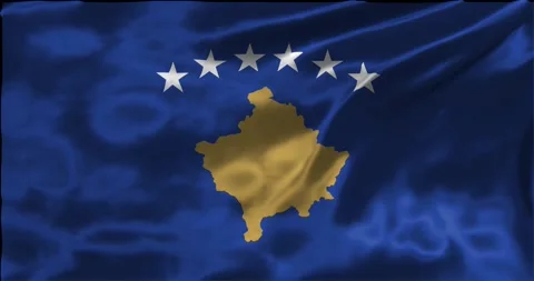 Loop Animation the flag of Kosovo, waving flag 4k animation footage Stock Footage 275292694