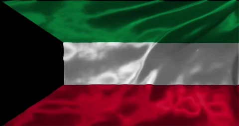 Loop Animation the flag of Kuwait, waving flag 4k animation footage Stock Footage 275292692