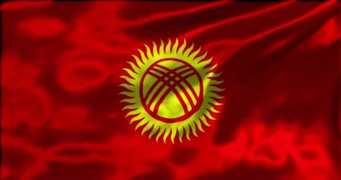 Loop Animation the flag of Kyrgyzstan, waving flag 4k animation footage Stock Footage 275292792