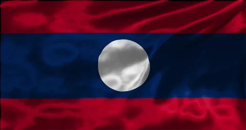 Loop Animation the flag of Laos, waving flag 4k animation footage Stock Footage 275299069