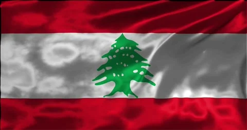 Loop Animation the flag of Lebanon, waving flag 4k animation footage Stock Footage 275299153