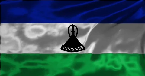 Loop Animation the flag of Lesotho, waving flag 4k animation footage Stock Footage 275299174
