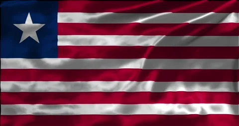 Loop Animation the flag of Liberia, waving flag 4k animation footage Stock Footage 275293133