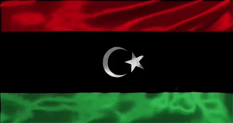 Loop Animation the flag of Libya, waving flag 4k animation footage Stock Footage 275293065