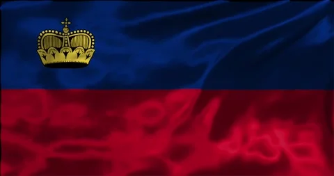 Loop Animation the flag of Liechtenstein, waving flag 4k animation footage Stock Footage 275293161