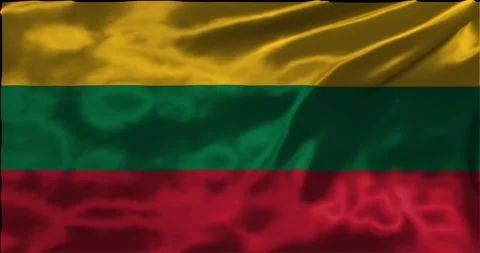 Loop Animation the flag of Lithuania, waving flag 4k animation footage Stock Footage 275293162