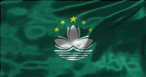 Loop Animation the flag of Macau, waving flag 4k animation footage Stock Footage 275293396