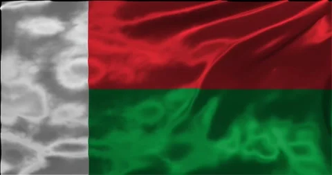 Loop Animation the flag of Madagascar, waving flag 4k animation footage Stock Footage 275293440