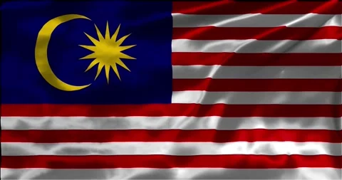 Loop Animation the flag of Malaysia, waving flag 4k animation footage Stock Footage 275293518
