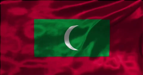Loop Animation the flag of Maldives, Shiny waving flag 4k animation footage Stock Footage 275293515