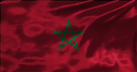 Loop Animation the flag of Marocco, waving flag 4k animation footage Stock Footage 275293698