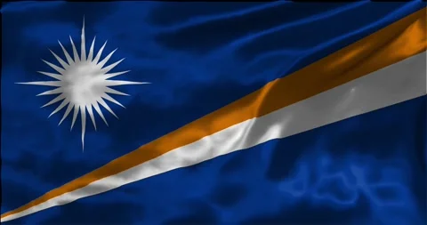 Loop Animation the flag of Marshall Islands, waving flag 4k animation footage Stock Footage 275293820