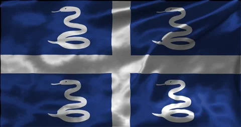 Loop Animation the flag of Martinique, waving flag 4k animation footage Stock Footage 275293881