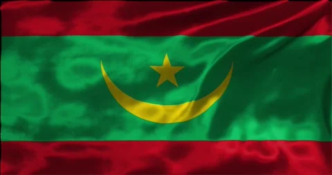 Loop Animation the flag of Mauritania, waving flag 4k animation footage Stock Footage 275294081