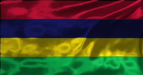 Loop Animation the flag of Mauritius, waving flag 4k animation footage Stock Footage 275294080