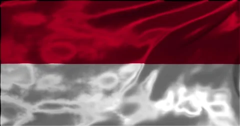 Loop Animation the flag of Monaco, waving flag 4k animation footage Stock Footage 275294468