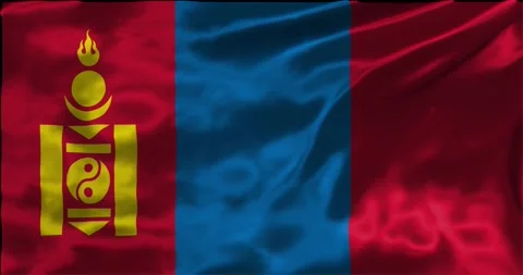 Loop Animation the flag of Mongolia, waving flag 4k animation footage Stock Footage 275294502