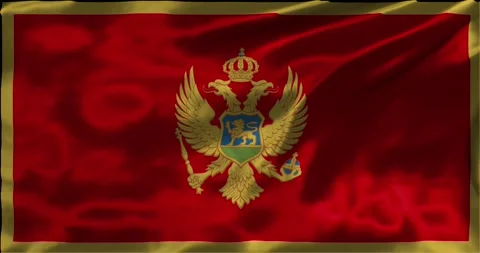 Loop Animation the flag of Montenegro, waving flag 4k animation footage Stock Footage 275294548