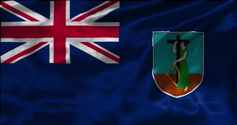 Loop Animation the flag of Montserrat, waving flag 4k animation footage Stock Footage 275294584