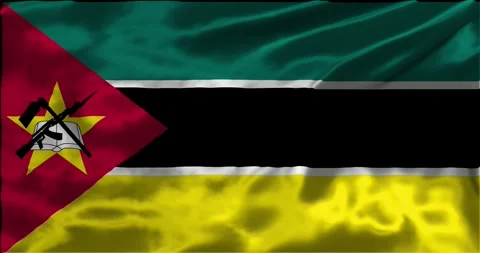 Loop Animation the flag of Mozambique, waving flag 4k animation footage Stock Footage 275294754