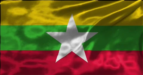 Loop Animation the flag of Myanmar, waving flag 4k animation footage Stock Footage 275294785