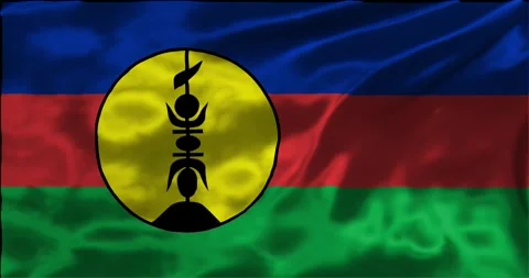 Loop Animation the flag of New Caledonia, waving flag 4k animation footage Stock Footage 275295095