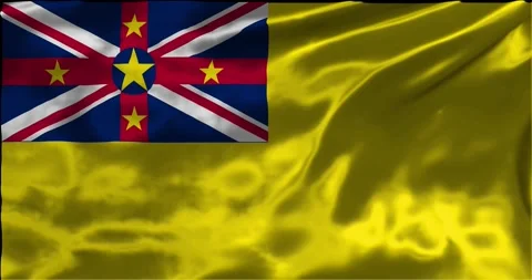Loop Animation the flag of Niue, waving flag 4k animation footage Stock Footage 275295354