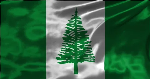 Loop Animation the flag of Norfolk Island, waving flag 4k animation footage Stock Footage 275295355