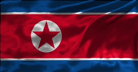 Loop Animation the flag of North Korea, waving flag 4k animation footage Stock Footage 275295400